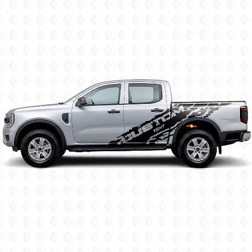 Mud Splash & Custom Text Side Vinyl Decals Kit for Musclecar Ranger Wildtrak 