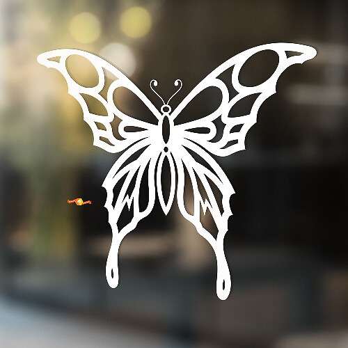 Butterfly with Pattern Wings Universal Vinyl Decal Sticker
