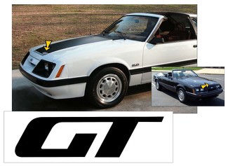1985-86 MUSTANG - GT HOOD DECAL - ONE DECAL - FACTORY SIZE