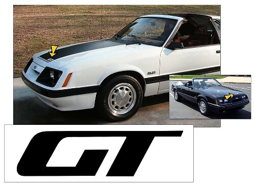 GT Hood Vinyl Decal for Musclecar Musclecarmodel GT 1985-1986