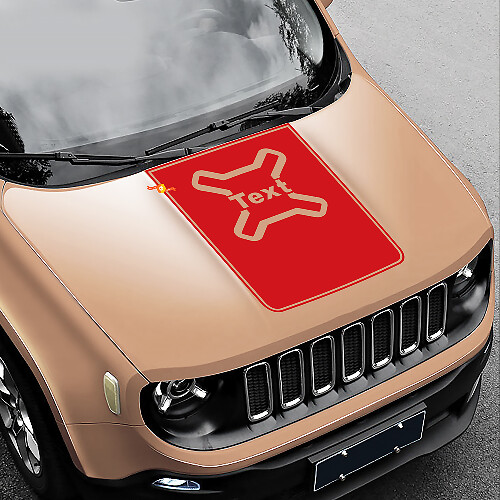 Hood Blackout Vinyl Sticker Decal 2 for Jeep Renegade