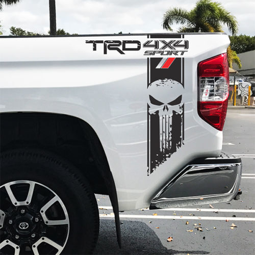 TRD 4x4 Sport Punisher Style Rear Side Vinyl Decal for Toyota Tundra