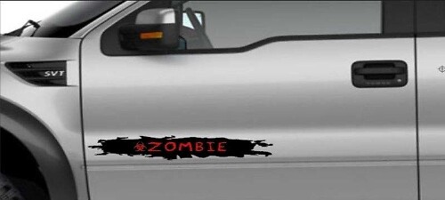 Zombie Distressed Style Side Vinyl Decal Set for Cars