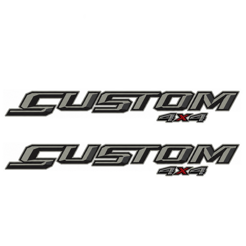 CUSTOM 4X4 Graphite Beveled Bedside Vinyl Decal Pair for Musclecar truck F-250 2018