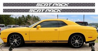 2X Dodge Challenger Scat Pack Rocker Panel decals Stripe Vinyl  Graphics Scatpack