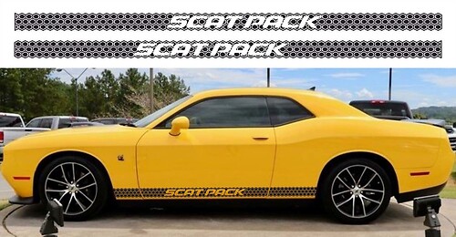 Scat Pack Honeycomb Stripes Side Vinyl Decal Sticker for Dodge Challenger 2011-2018