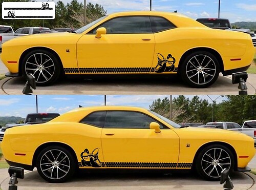 2X Dodge Challenger Scat Pack  Rocker Panel Stickers Decals Stripe Vinyl Graphics Scatpack