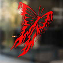 Fluttering Butterfly with Fire Wings Universal Vinyl Decal Sticker_2