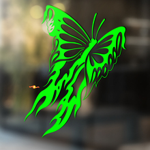 Fluttering Butterfly with Fire Wings Universal Vinyl Decal Sticker_3