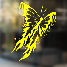 Fluttering Butterfly with Fire Wings Universal Vinyl Decal Sticker_4