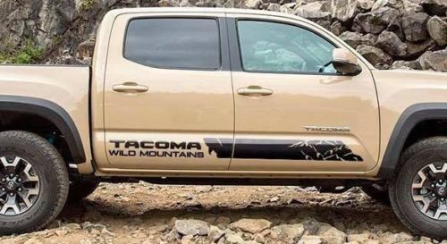 Wild Mountains Stripes Side Vinyl Decal Sticker for Toyota Tacoma 2016-2018