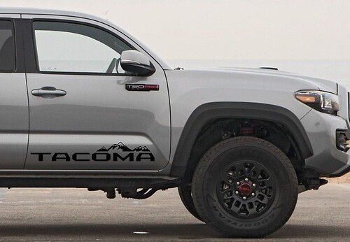 Tacoma Lettering Mountains Side Door Vinyl Decal Sticker for Toyota Tacoma 2016-2018