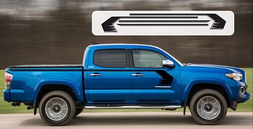 Toyota Tacoma 2015-2018 STORM Upper Door Vinyl Graphics Kit Decals Stripes