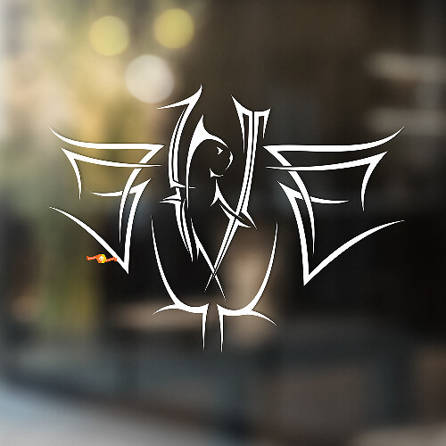 Tribal Lines Style Cat Universal Vinyl Decal Sticker