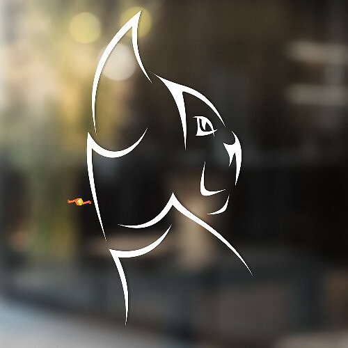 Trybal Style Cat Silhouette Universal Vinyl Decal Sticker