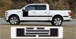 Ford F-150 Side Vinyl Graphics Kit Hockey FORCE Decals Stripes for 2015-2018