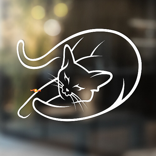 Lying Cat Universal Vinyl Decal Sticker