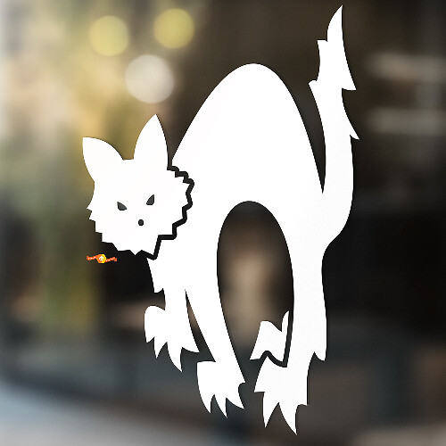 Angry Cat Silhouette Universal Vinyl Decal Sticker