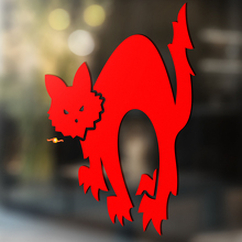 Angry Cat Silhouette Universal Vinyl Decal Sticker_2