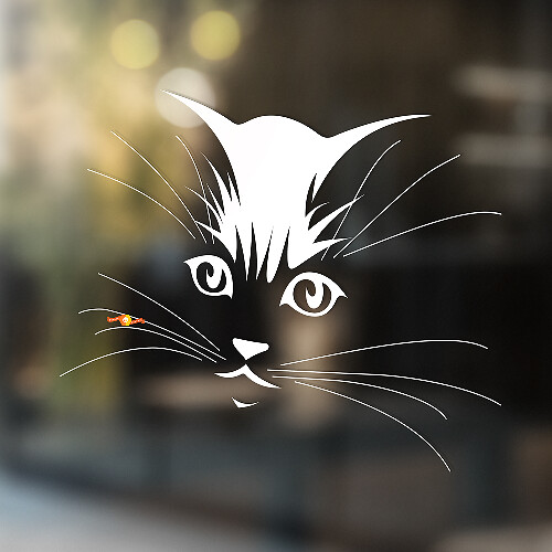 Cute Cat Face Universal Vinyl Decal Sticker