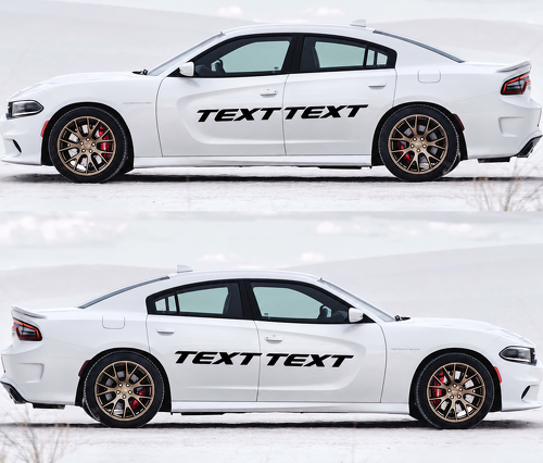 Scat Pack Style TEXT TEXT Lettering Pair Side Rocker Panel Vinyl Decal Sticker for Dodge Charger 2011-2018