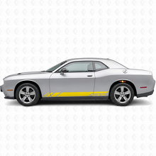 CUSTOM TEXT Triple Slant Rocker Stripe Pair Rocker Panel Vinyl Decal Sticker for Dodge Challenger 2009-2018_5