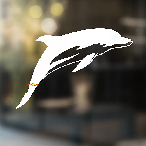 Dolphin Silhouette Universal Vinyl Decal Sticker