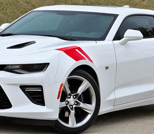 Inset Twin Front Fender Hash Pair Front Fender Vinyl Decal Sticker for Chevrolet Camaro 2016-2018
