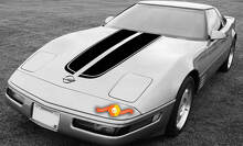 Double Racing Hood Stripes Vinyl Decal Kit for Chevrolet Corvette C4 1984-1996 _2