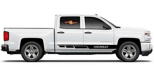 Branded Accent Stripes Side Vinyl Decal Sticker for Chevrolet Silverado 2013-2019