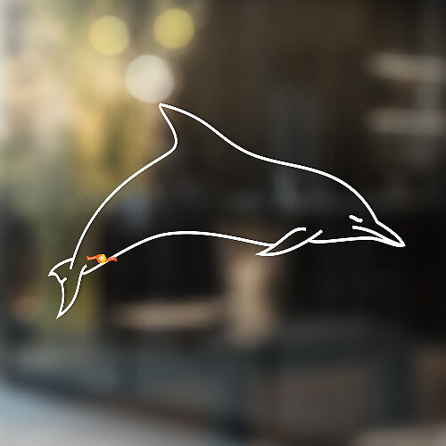 Dolphin Outline Universal Vinyl Decal Sticker