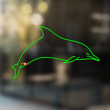 Dolphin Outline Universal Vinyl Decal Sticker_2