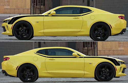 Upper Hockey Stripe Pair Side Vinyl Decal Sticker for Chevrolet Camaro 2016-2018