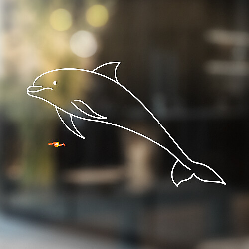 Jumping Dolphin Outline Universal Vinyl Decal Sticker_1