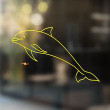Jumping Dolphin Outline Universal Vinyl Decal Sticker_2