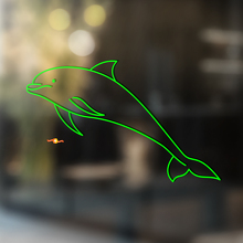 Jumping Dolphin Outline Universal Vinyl Decal Sticker_3