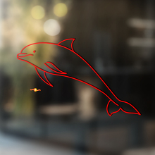 Jumping Dolphin Outline Universal Vinyl Decal Sticker_4
