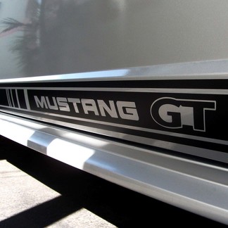 Set of 2: Rocker stripes decal w/ Mustang GT letters 1999-2020 models