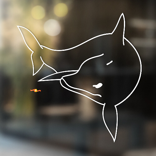 Dolphin Outline Style Universal Vinyl Decal Sticker
