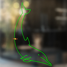 Diving Dolphin Outline Universal Vinyl Decal Sticker_3