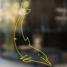 Diving Dolphin Outline Universal Vinyl Decal Sticker_4