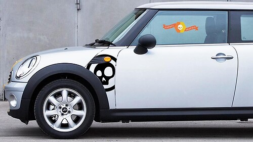 BMW Mini Cooper R55 R56 R57 A Panel Skull Decal Sticker Graphics