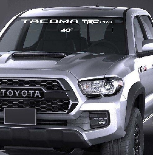 Tacoma TRD Pro Windshield Banner Vinyl Decal for Toyota Tacoma