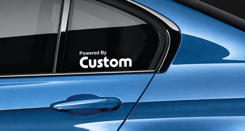Powered By Custom 6x2.1 Inch Lettering Pair Side Window Vinyl Decal Sticker for Dodge Ram 1500