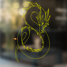 Writhing Dragon Outline Style Universal Vinyl Decal Sticker_2