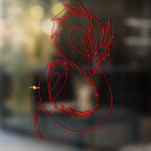 Writhing Dragon Outline Style Universal Vinyl Decal Sticker_3