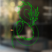 Writhing Dragon Outline Style Universal Vinyl Decal Sticker_4