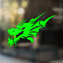Dragon Head Tribal Style Universal Vinyl Decal Sticker_2