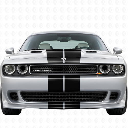 Dual Racing Stripes Full Kit Vinyl Decal Sticker for Dodge Challenger 2008-2014
