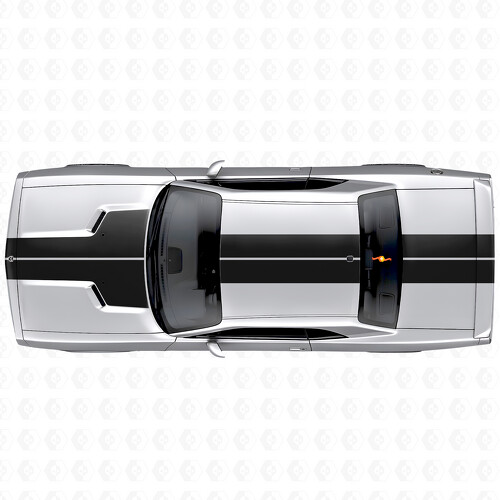 Dual Stripes Hood Roof Trunk Vinyl Decal Sticker for Dodge Challenger 2008-2014